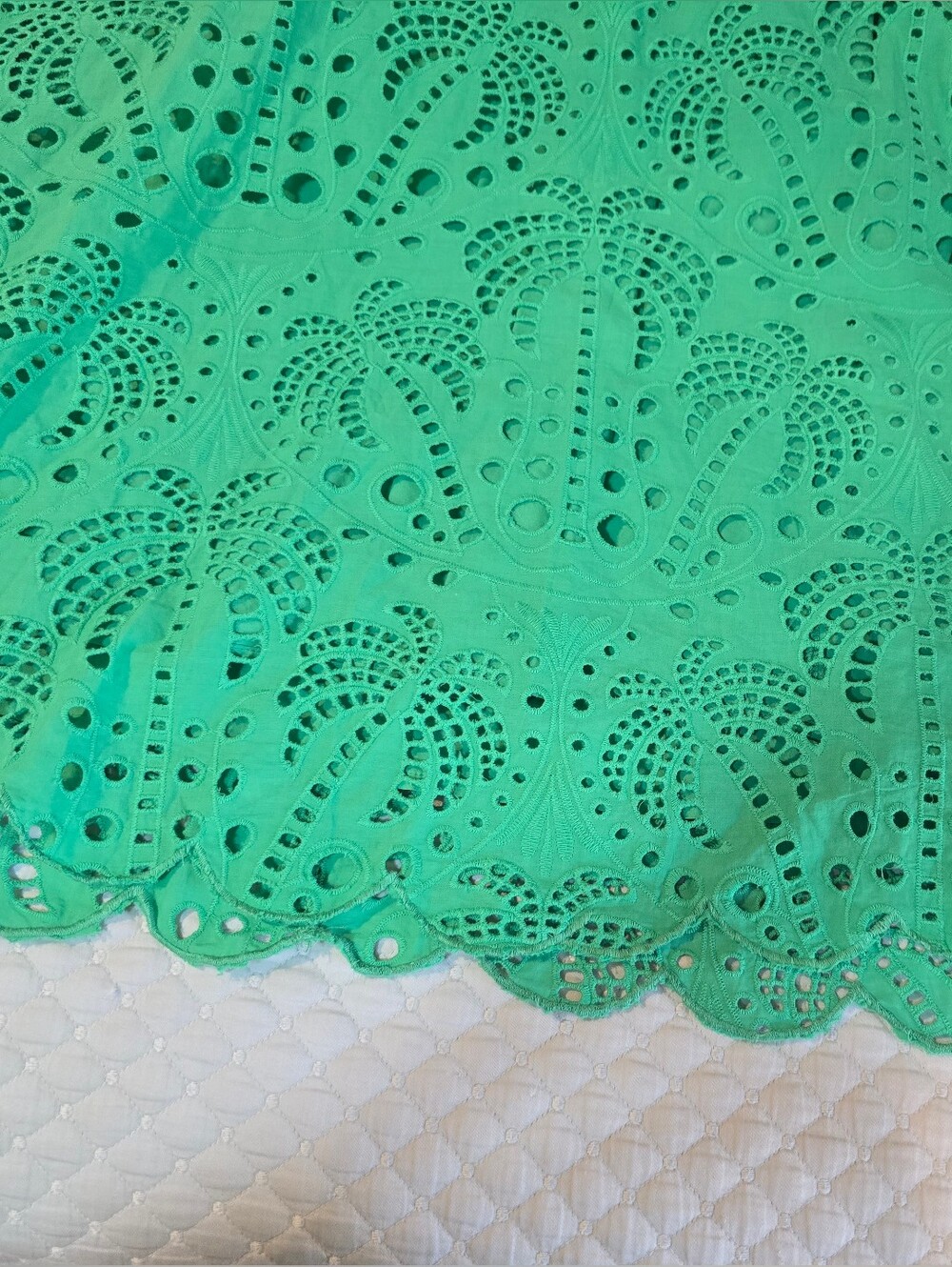 Farm Rio Green Richelieu Cutwork Midi Dress Size Small - Picture 11 of 14